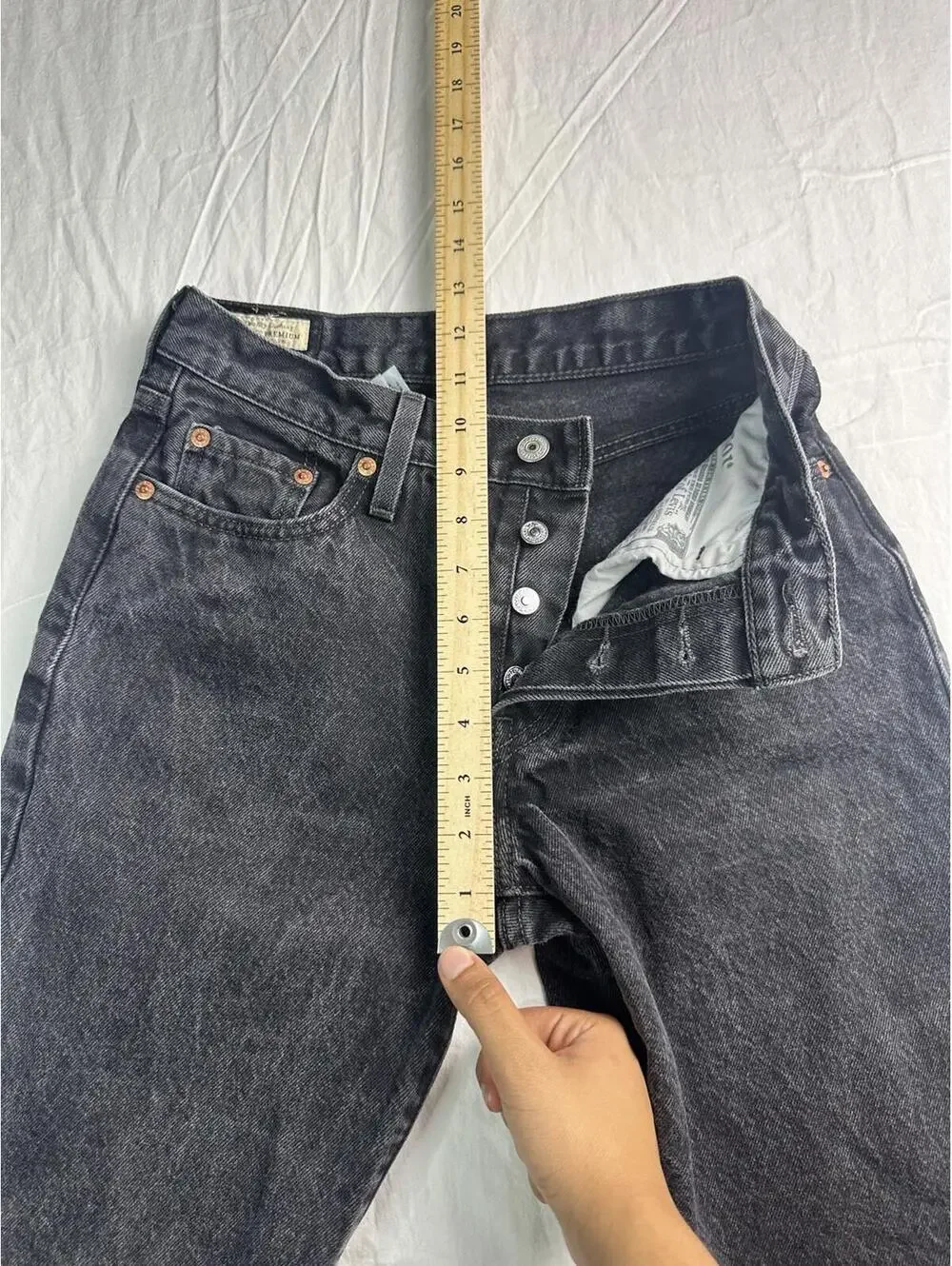 🖤⚡ Vintage 501 Levi’s Premium Black Wash Straight Jeans W25 L30 8861-25 ⚡🖤 - Picture 15 of 16